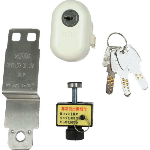 特長:●工具なしで簡単に取り付けができます。●工具なしで簡単に取り付けができ、民泊の室内管理にも便利です。●「非常脱出機能付」なので間違って施錠されても中から開けられます。 仕様:●色：白●高さ(mm)：43●本体寸法(mm)幅：54●本体寸法(mm)縦×横×奥行：68×54×43●本体寸法(mm)長さ：68●梱包数(セット)：6 材質／仕上:●本体部：樹脂●ロック部：真鍮クロームメッキ仕上●スペーサー部：鉄、メッキ仕上、ホルダー部：ステンレス●非常脱出機能付部：樹脂製　キー：真鍮製ニッケルメッキ仕上 セット内容／付属品:●本体、キー3本特長:●工具なしで簡単に取り付けができます。●工具なしで簡単に取り付けができ、民泊の室内管理にも便利です。●「非常脱出機能付」なので間違って施錠されても中から開けられます。 仕様:●色：白●高さ(mm)：43●本体寸法(mm)幅：54●本体寸法(mm)縦×横×奥行：68×54×43●本体寸法(mm)長さ：68●梱包数(セット)：6 材質／仕上:●本体部：樹脂●ロック部：真鍮クロームメッキ仕上●スペーサー部：鉄、メッキ仕上、ホルダー部：ステンレス●非常脱出機能付部：樹脂製　キー：真鍮製ニッケルメッキ仕上 セット内容／付属品:●本体、キー3本