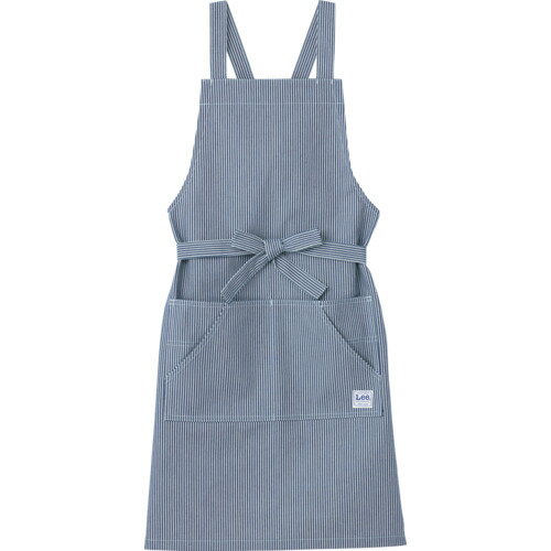 Leeワークウェア　胸当てエプロン　ホワイト×ブルー　F 1着