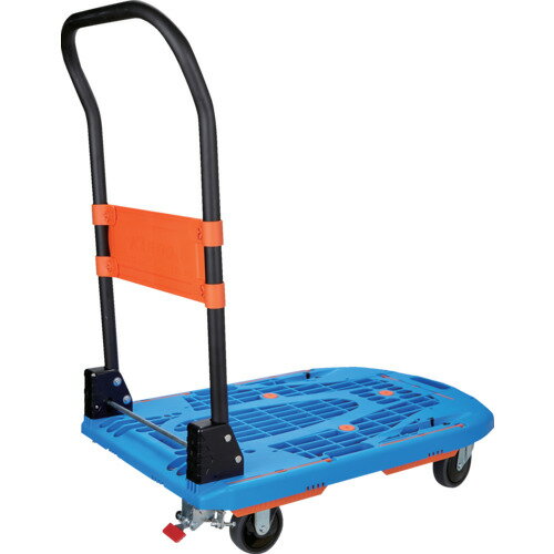 TRUSCO 樹脂台車 カルティオ（新型） 780X490 折畳 ブルー スチールストッパー付 1台