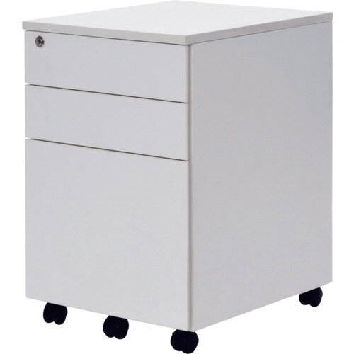 アールエフヤマカワ　ワークデスク2　3段ワゴン　ホワイト 1台