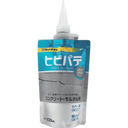 特長:●0.3mm以下のヘアークラックに対応しております。●ひび割れ幅を確認し、下地をきれいにして充てんし押し込み均してください。●壁床・屋内外OKです。●補修24時間後にはサンドペーパー・塗装OKです。 用途:●壁面・地面のヒビ埋めに。 仕様:●色：ライトグレー●容量(ml)：200●使用温度範囲(℃)：5〜35 仕様2:●日本シーリング材工業会 JSIA F☆☆☆☆規格品 材質／仕上:●主成分：水性アクリル樹脂 セット内容／付属品:●3WAYクラックスケール付 注意:●降雨・積雪の恐れの場合は使用しないでください。特長:●0.3mm以下のヘアークラックに対応しております。●ひび割れ幅を確認し、下地をきれいにして充てんし押し込み均してください。●壁床・屋内外OKです。●補修24時間後にはサンドペーパー・塗装OKです。 用途:●壁面・地面のヒビ埋めに。 仕様:●色：ライトグレー●容量(ml)：200●使用温度範囲(℃)：5〜35 仕様2:●日本シーリング材工業会 JSIA F☆☆☆☆規格品 材質／仕上:●主成分：水性アクリル樹脂 セット内容／付属品:●3WAYクラックスケール付 注意:●降雨・積雪の恐れの場合は使用しないでください。
