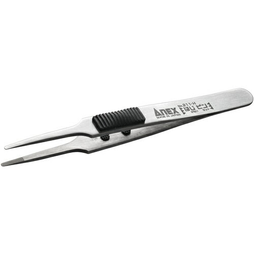 アネックス　ラバーグリップ付ステンレスピンセット　はじピン　先丸型120mm 1本