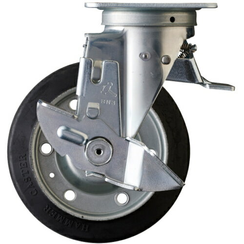 ハンマー　スイッチキャスター　ゴム車輪　150mm　ストッパー付 1個