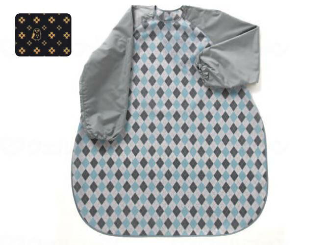 特殊衣料　食事前掛（耐久はっ水）／ふくろうネイビー