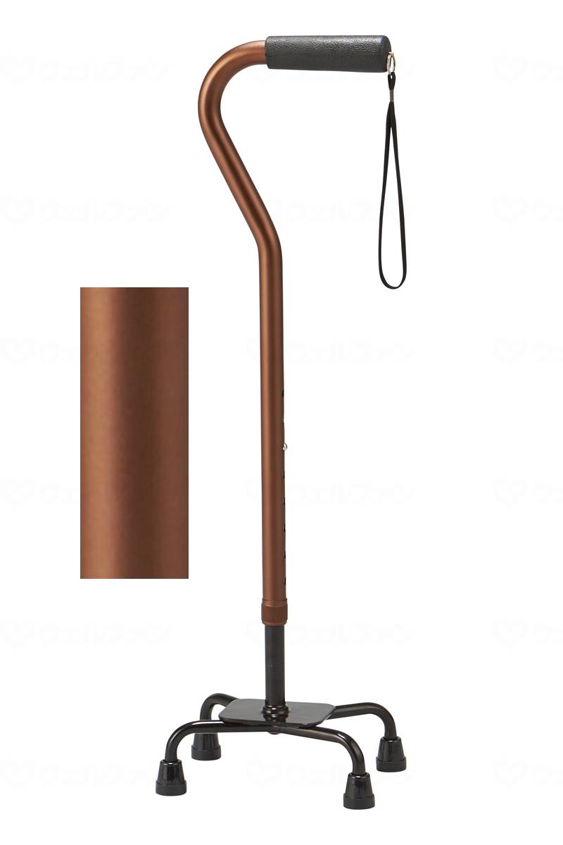 マキテック　アルミ製4点支柱杖／ブラウン