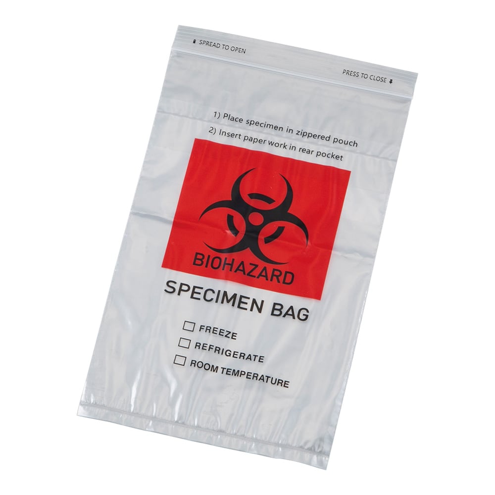 検体バッグ（バイオハザードマーク付）150×250mm 1袋（100枚入） AYB1525 1袋(100枚入)