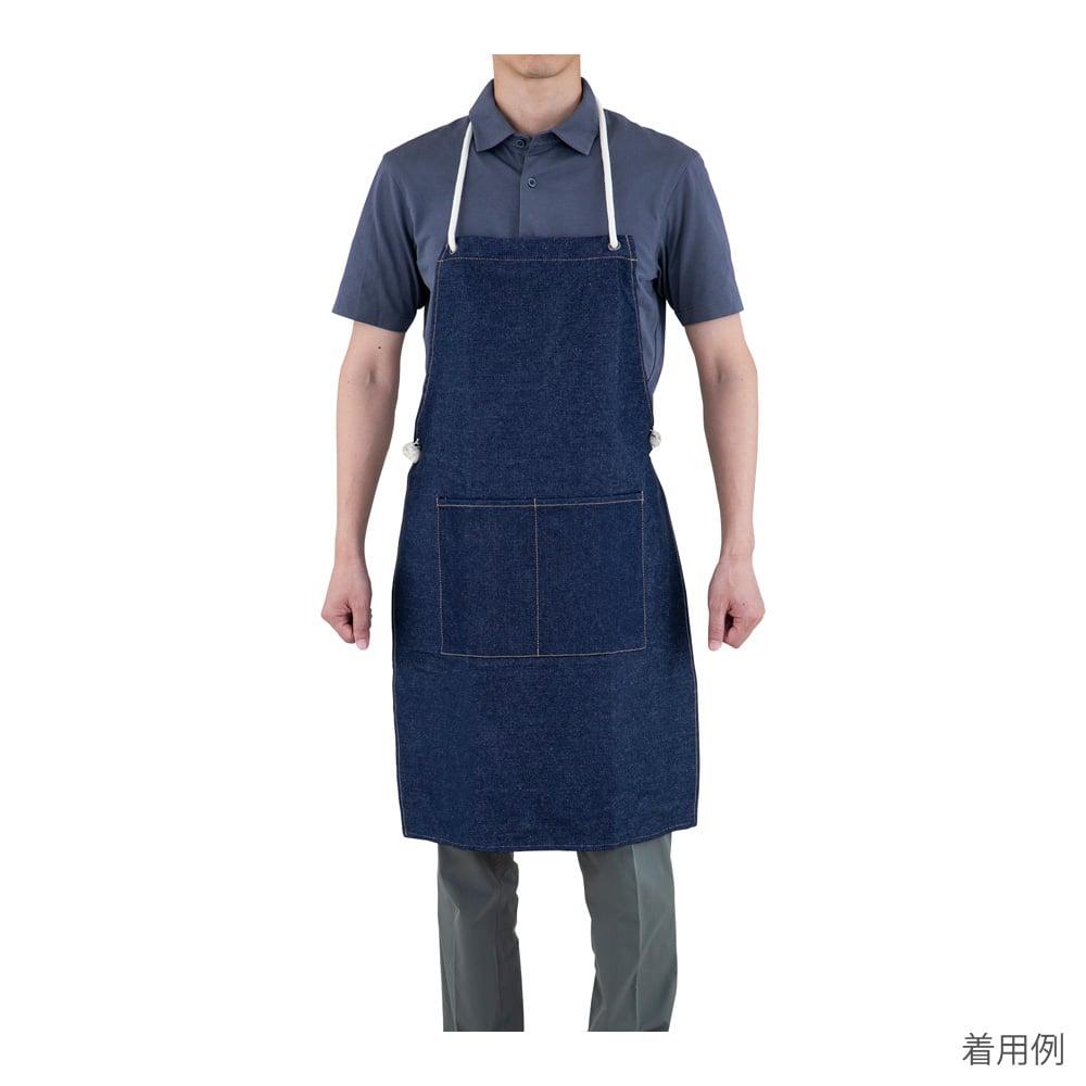 アズツールデニム胸付前掛け ポケット付 1枚