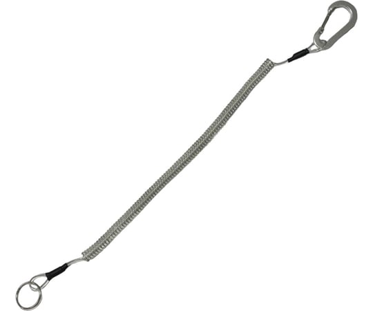 携帯電話や鍵、工具等を落下や紛失から守る。カラビナフック付きで作業用ベルトやベルト通しに取付可能。 色：クリアー自然長（mm）：380質量（g）：22最大長（m）：2耐荷重（kg）：3携帯電話や鍵、工具等を落下や紛失から守る。カラビナフック...