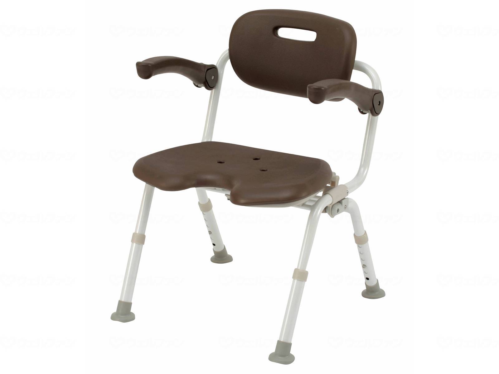 パナソニックエイジフリーシャワーチェア［ユクリア］ワイドSPワンタッチおりたたみN モカブラウン U型