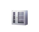 【訳あり品】2-7990-02 耐震薬品庫(薄型) ガラス窓付 W900G 1個