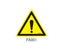 PAシリーズ 三角ラベル Mサイズ 注意 1式(10枚×5シート入) PA001-M 1式(10枚×5シート入)