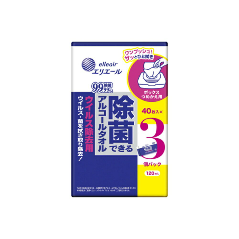 【期間限定!対象商品P2〜20倍】 E除菌ウイルス除去用ボックスつめかえ40枚×3P × 12点