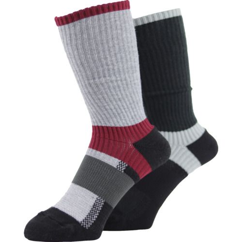 【期間限定!対象商品P2〜20倍】 ユタカメイク　靴下　ASHITOMO　WORKING　SOCKS　ズレ対策（先丸・クルー）　アソート　2足組　25ー27c..