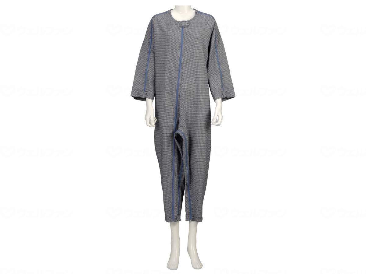 衣類 パジャマ 上下つづき服 身長：170〜180cm、胸囲：104〜112cm、ヒップ：97〜105cm コメント寝たきりの方の介護がしやすいよう素材と機能にこだわって開発された介護ねまきです○寝たきりの方にとっても、着替えやおむつ交換がしやすい「つなぎタイプのねまき」が求められていることをヒントに開発されたのがソフトケアねまきです。『機能的にも充実したねまきをつくりたい。さらに着心地や肌ざわりの良い製品にしたい。』という思いをかたちにしました。○面ファスナー（マジック式）でファスナーつまみを覆います。○着替えや清拭が楽胸元から足までフルオープン式のファスナーが配置されています。○便利な腕ファスナー点滴などの医療行為や、寝たきり、片マヒの方の着替えや清拭が楽に行えます。○おむつ交換が楽股ファスナーはおむつ交換に便利です。○着心地がよいつなぎタイプなので、はだけてしまったり、裾がめくれてゴワゴワしてしまう心配がありません。○お肌にやさしい背面に縫い目や継ぎ目がないので、肌への刺激が軽減されます。○ソフトケアねまきは、おむつ・おむつカバーを使用して着用することを想定してあります。○衣類 パジャマ 上下つづき服 身長：170〜180cm、胸囲：104〜112cm、ヒップ：97〜105cm コメント寝たきりの方の介護がしやすいよう素材と機能にこだわって開発された介護ねまきです○寝たきりの方にとっても、着替えやおむつ交換がしやすい「つなぎタイプのねまき」が求められていることをヒントに開発されたのがソフトケアねまきです。『機能的にも充実したねまきをつくりたい。さらに着心地や肌ざわりの良い製品にしたい。』という思いをかたちにしました。○面ファスナー（マジック式）でファスナーつまみを覆います。○着替えや清拭が楽胸元から足までフルオープン式のファスナーが配置されています。○便利な腕ファスナー点滴などの医療行為や、寝たきり、片マヒの方の着替えや清拭が楽に行えます。○おむつ交換が楽股ファスナーはおむつ交換に便利です。○着心地がよいつなぎタイプなので、はだけてしまったり、裾がめくれてゴワゴワしてしまう心配がありません。○お肌にやさしい背面に縫い目や継ぎ目がないので、肌への刺激が軽減されます。○ソフトケアねまきは、おむつ・おむつカバーを使用して着用することを想定してあります。○