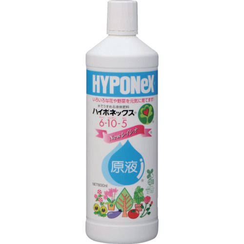 【特長】●いろいろな花や野菜を元気に育てる液体肥料です。●植物の健全な生育に必要な15種類の栄養素をバランス良く配合しています。●花や野菜などのいろいろな植物の花や実つき、花・葉色を良くします。●花苗・野菜苗に最適です。【用途】●花や野菜の育成に。【仕様】●容量(ml)：800【仕様2】●N-P-K=6-10-5【注意】●各都道府県知事あてに肥料販売届の届け出が必要です。●使用前には必ず使用説明をお読みの上、正しくお使いください。【特長】●いろいろな花や野菜を元気に育てる液体肥料です。●植物の健全な生育に必要な15種類の栄養素をバランス良く配合しています。●花や野菜などのいろいろな植物の花や実つき、花・葉色を良くします。●花苗・野菜苗に最適です。【用途】●花や野菜の育成に。【仕様】●容量(ml)：800【仕様2】●N-P-K=6-10-5【注意】●各都道府県知事あてに肥料販売届の届け出が必要です。●使用前には必ず使用説明をお読みの上、正しくお使いください。
