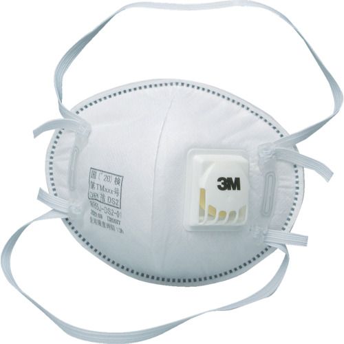 3M 使い捨て式防じんマスク 8955J DS2 徳用タイプ 排気弁付き・2本しめひも式 （180枚入） 1箱