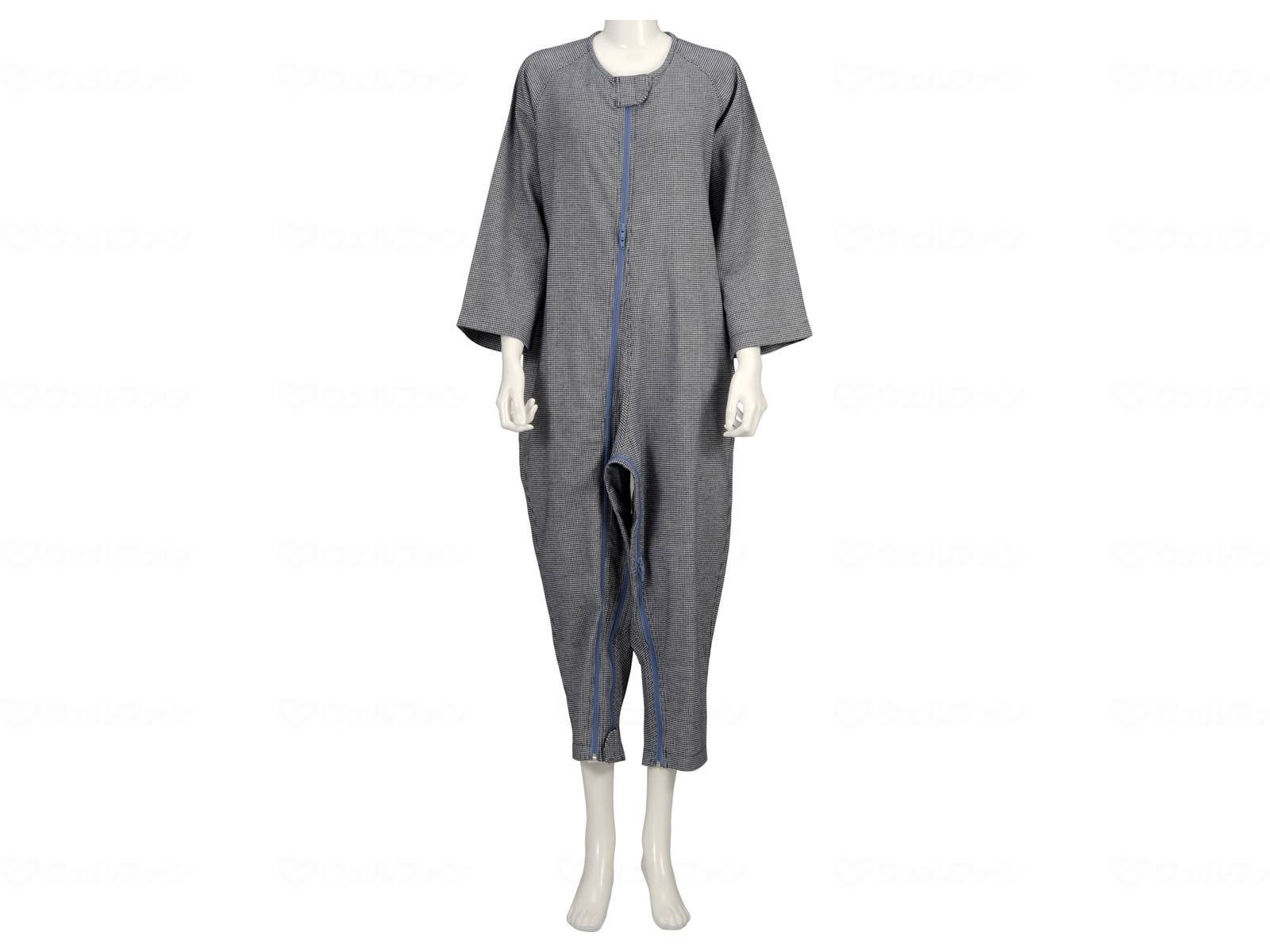 衣類 パジャマ 上下つづき服 身長：170〜180cm、胸囲：104〜112cm、ヒップ：97〜105cm コメント寝たきりの方の介護がしやすいよう素材と機能にこだわって開発された介護ねまきです○寝たきりの方にとっても、着替えやおむつ交換がしやすい「つなぎタイプのねまき」が求められていることをヒントに開発されたのがソフトケアねまきです。『機能的にも充実したねまきをつくりたい。さらに着心地や肌ざわりの良い製品にしたい。』という思いをかたちにしました。○面ファスナー（マジック式）でファスナーつまみを覆います。○着替えや清拭が楽胸元から足までフルオープン式のファスナーが配置されています。○おむつ交換が楽股ファスナーはおむつ交換に便利です。○着心地がよいつなぎタイプなので、はだけてしまったり、裾がめくれてゴワゴワしてしまう心配がありません。○お肌にやさしい背面に縫い目や継ぎ目がないので、肌への刺激が軽減されます。○ソフトケアねまきは、おむつ・おむつカバーを使用して着用することを想定してあります。○胃ろう用・尿管用カテーテルなどをつけたままでも介護のしやすい両開きファスナーを採用。部分開閉衣類 パジャマ 上下つづき服 身長：170〜180cm、胸囲：104〜112cm、ヒップ：97〜105cm コメント寝たきりの方の介護がしやすいよう素材と機能にこだわって開発された介護ねまきです○寝たきりの方にとっても、着替えやおむつ交換がしやすい「つなぎタイプのねまき」が求められていることをヒントに開発されたのがソフトケアねまきです。『機能的にも充実したねまきをつくりたい。さらに着心地や肌ざわりの良い製品にしたい。』という思いをかたちにしました。○面ファスナー（マジック式）でファスナーつまみを覆います。○着替えや清拭が楽胸元から足までフルオープン式のファスナーが配置されています。○おむつ交換が楽股ファスナーはおむつ交換に便利です。○着心地がよいつなぎタイプなので、はだけてしまったり、裾がめくれてゴワゴワしてしまう心配がありません。○お肌にやさしい背面に縫い目や継ぎ目がないので、肌への刺激が軽減されます。○ソフトケアねまきは、おむつ・おむつカバーを使用して着用することを想定してあります。○胃ろう用・尿管用カテーテルなどをつけたままでも介護のしやすい両開きファスナーを採用。部分開閉