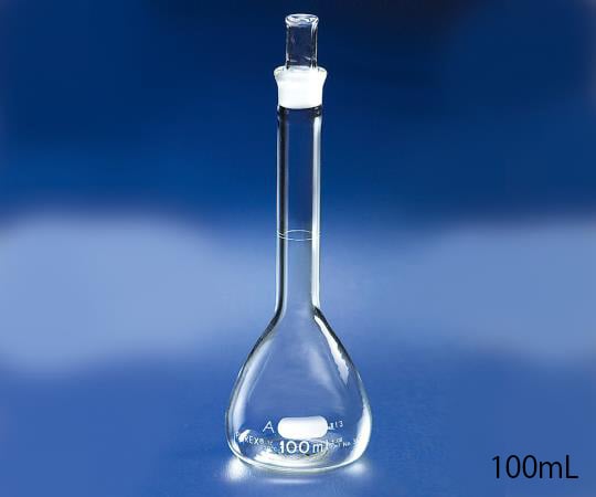  メスフラスコ　CLassA　白・保証書付き100mL　5680-1001個