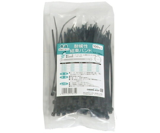 【SS限定 38万商品以上10%OFF】 GA結束バンド（黒）　B3615100本入　#146871100本入