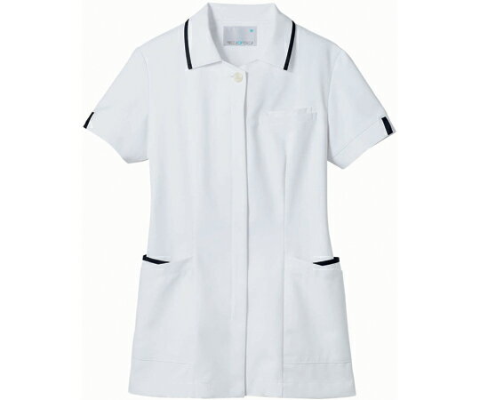 ナースジャケット半袖白/ネイビー3L 73-24213L1枚