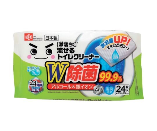 【期間限定!対象商品P2〜20倍】 激落ち除菌流せるトイレクリーナー24枚入り　S002801パック(24枚入)