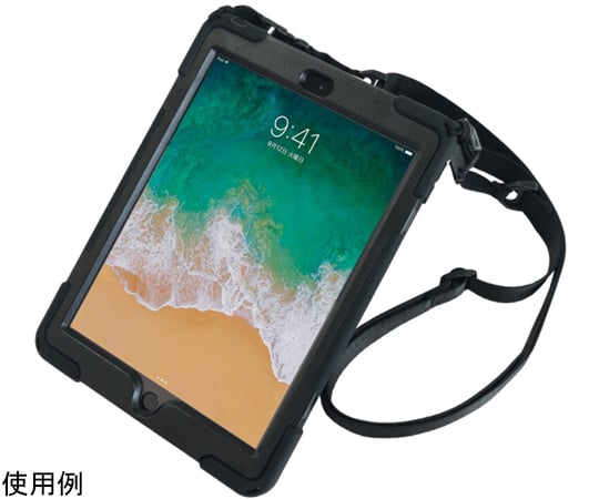 【期間限定!対象商品P2〜20倍】 耐衝撃iPad第9、8、7世代（10.2インチ）対応シリコンケースペンホルダー、ストラップ付　TBC-IP7BL04S1式