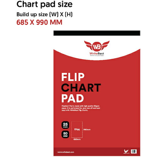 【SS限定 38万商品以上10%OFF】 WRITEBEST　フリップチャート用　パッド　900×1200mm用　1Pk (FP96)