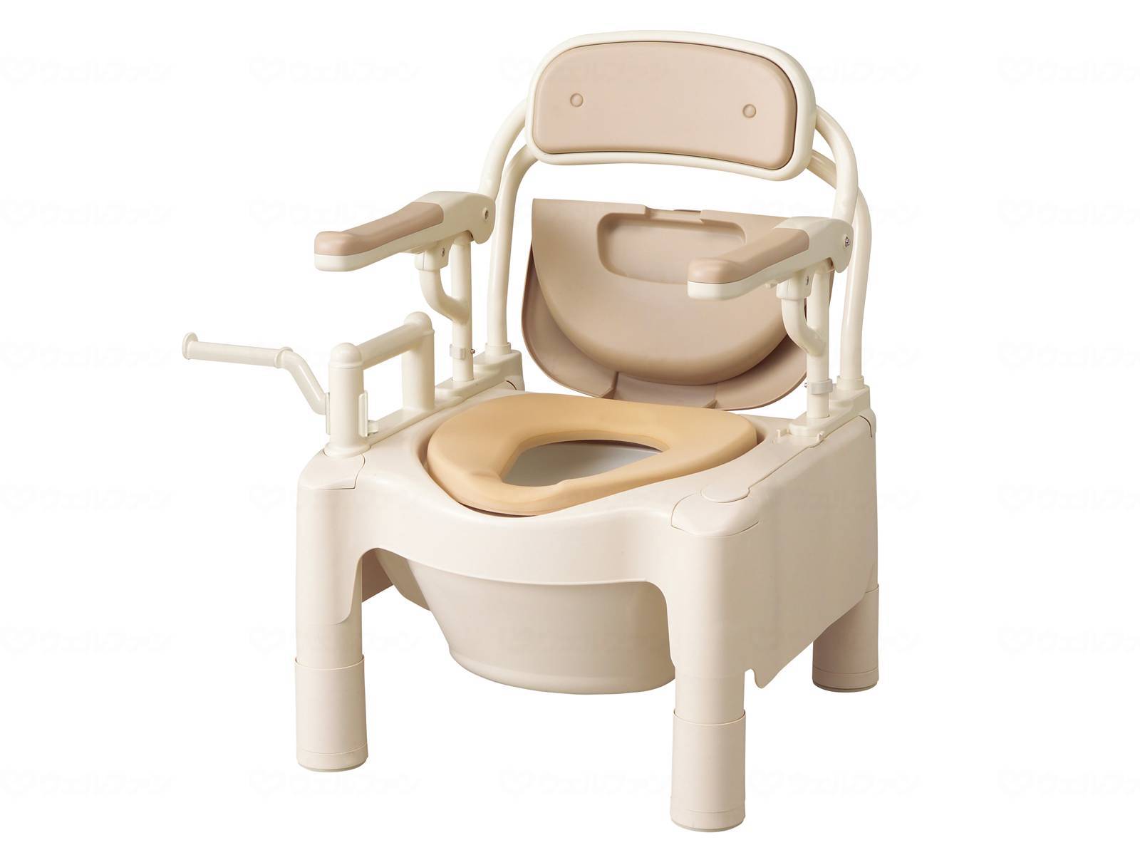 アロン化成FX-CPはねあげソフト便座キャスタ-付 ベージュ