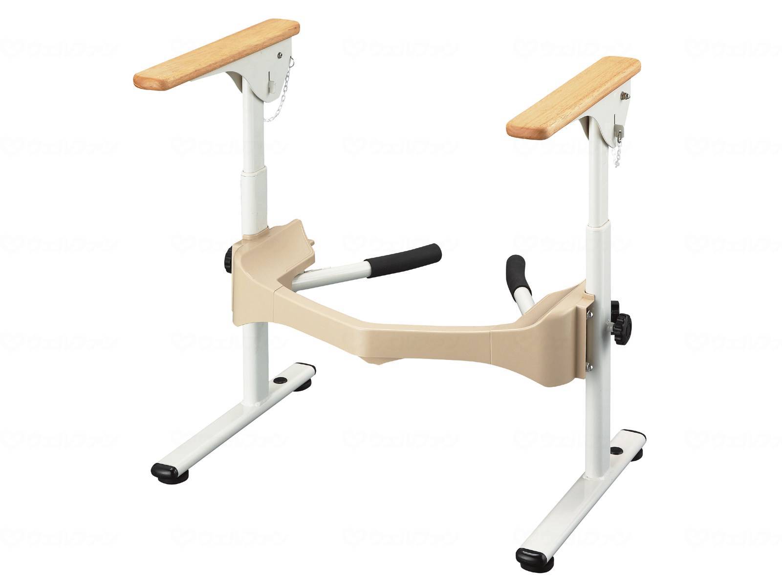 アロン化成洋式トイレフレームS はねあげR2 木製ひじ掛け