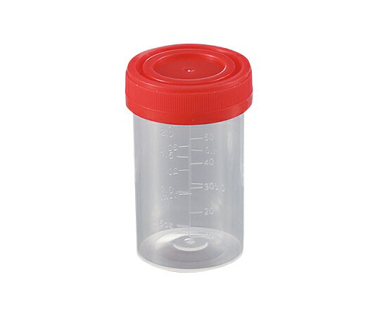 食品検体容器 60mL 赤 231402 1箱(1個×100袋入)