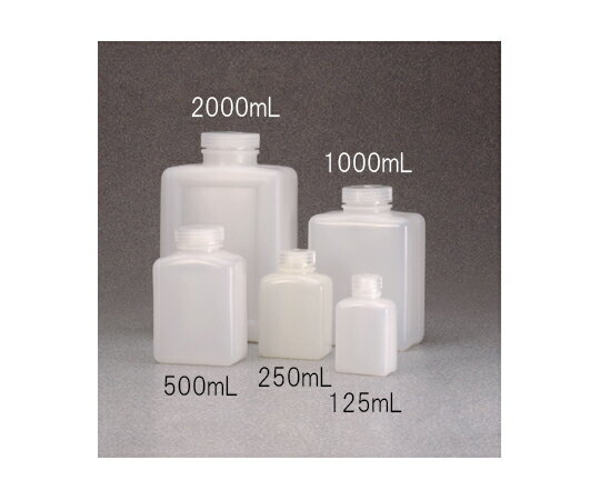 角型試薬ボトル HDPE 透明 2000mL 2007-0064JP 1パック(4本入)