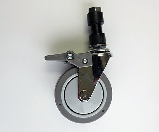 キャスター ゴム止め式 23mm用 グレー φ75mmストッパー付 75USKBR22 1個