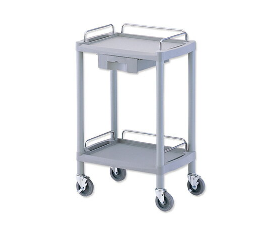 プラスチックワゴン2段 引出し1個付き 560×385×825mm Y101G 1台