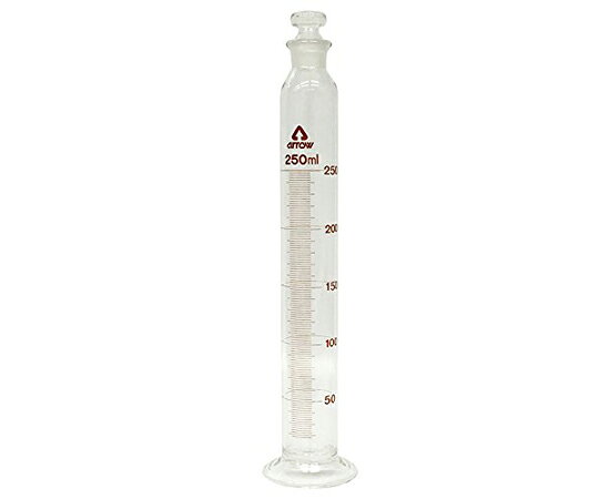 仕様 材質：硬質ガラス（硼珪酸ガラス） 容量：250mL 一目盛：2mL 外径：φ42.3mm 全高：330±5mm 体積許容誤差：±1.5mL ※トレーサビリティ及び校正証明書発行可能です（別途費用）仕様 材質：硬質ガラス（硼珪酸ガラス） 容量：250mL 一目盛：2mL 外径：φ42.3mm 全高：330±5mm 体積許容誤差：±1.5mL ※トレーサビリティ及び校正証明書発行可能です（別途費用）