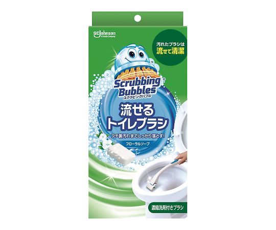 スクラビングバブルシャット流せるトイレブラシ 本体+替えブラシ4個 1箱