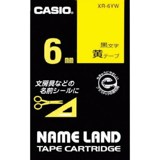 カシオ ネームランド用テープカートリッジ 粘着タイプ 6mm 1個 (XR6YW) カシオ ネームランド用テープカートリッジ 粘着タイプ 6mm 1個 (XR6YW)
