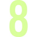 IM 中輝度蓄光カッテイング文字 数字 8 1枚 (AILUMI508)