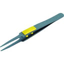 TRUSCO ラバーグリップ付ピンセット 非粘着タイプ 120mm 先丸型 1本 (TSP226)
