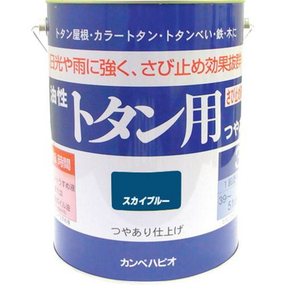 KANSAI カンペ 油性トタン用3Lスカイブルー 1缶 (130-5993)