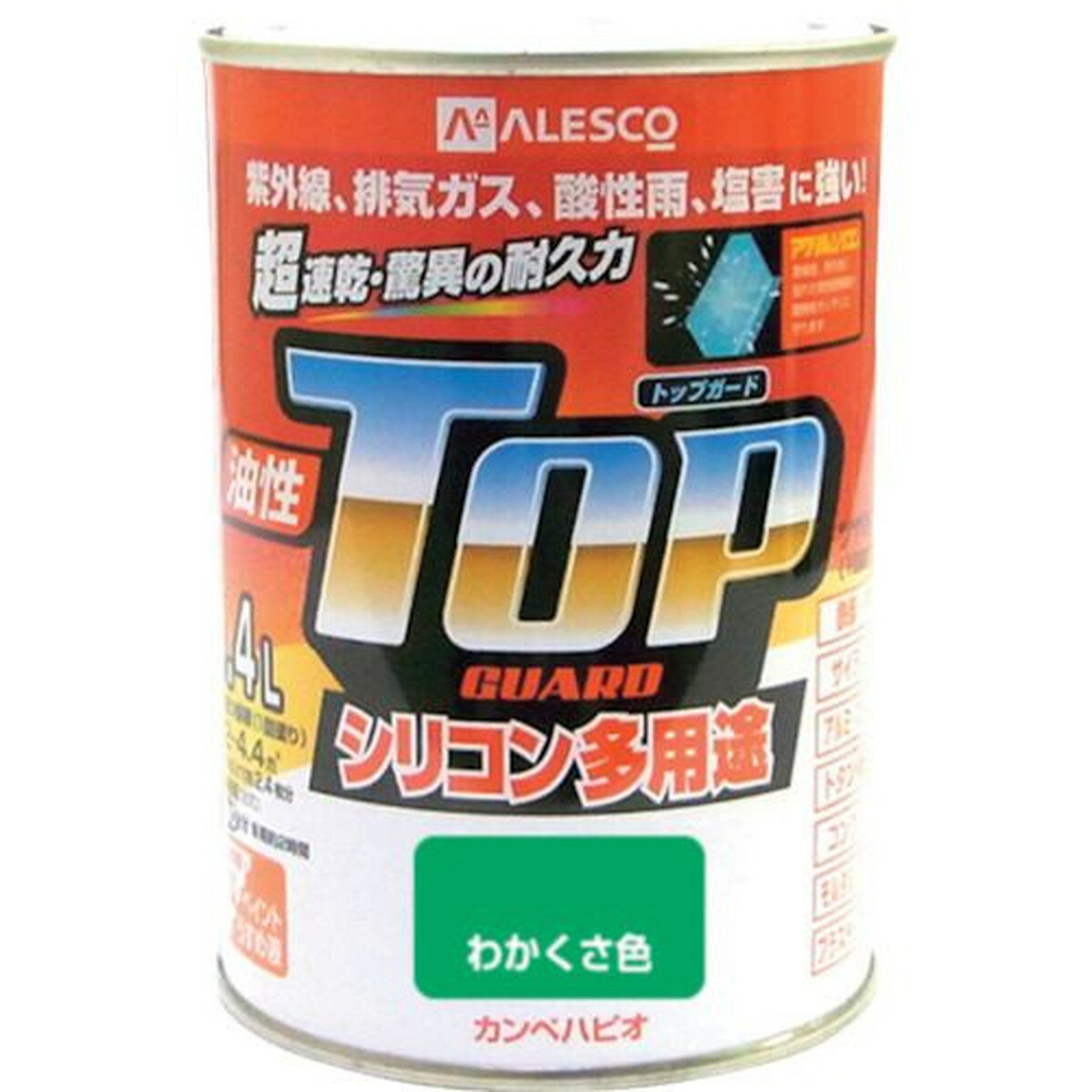 KANSAI カンペ 油性トップガード0．4Lわかくさ色 1缶 (119-0184)