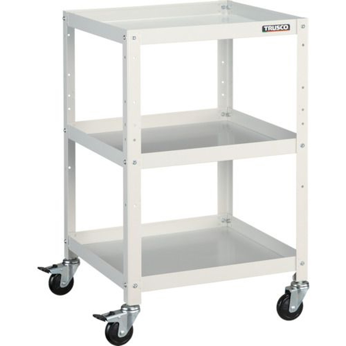 TRUSCO　ツールワゴン　ラビットワゴン　500X500　ゴム車輪　ホワイト　1台 (RBW853W)
