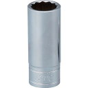 KTC 9.5sq.セミディープソケット(十二角) 対辺寸法19mm 差込角9.5mm 全長50mm 1個 (B3M19W)