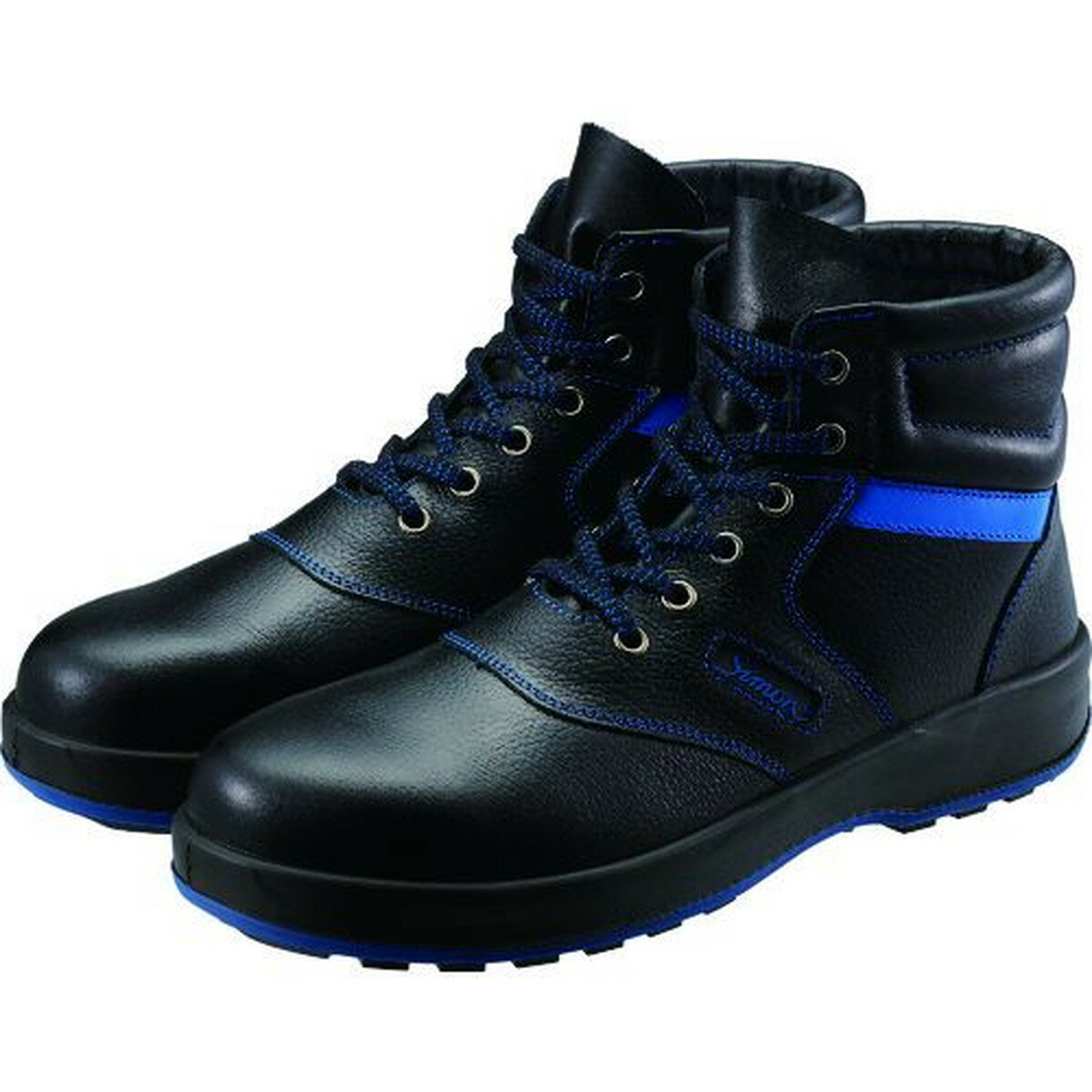 楽天福祉用具のバリューケアシモン 安全靴 編上靴 SL22−BL黒／ブルー 26．5cm 1足 （SL22BL-26.5）
