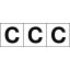 TRUSCO アルファベットステッカー 30×30 「C」 白地／黒文字 3枚入 1組 (TSN-30-C)
