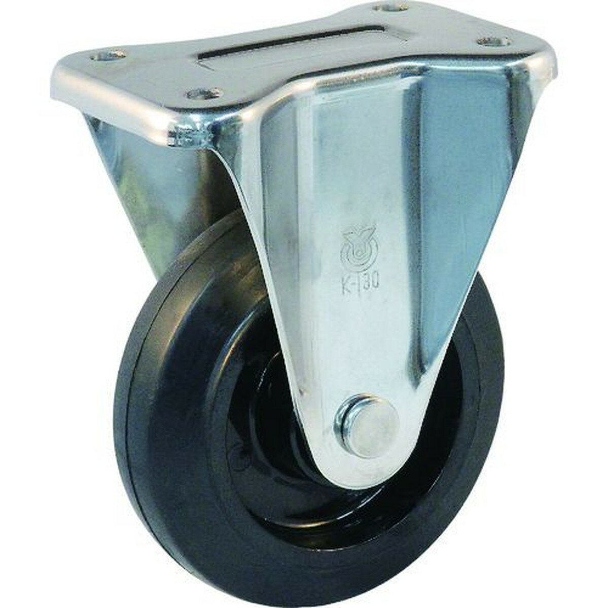 ユーエイ　プレート式　固定　ステンレスキャスター　ゴム　車輪径150mm　　Jタイプ　SUS−K型　取付寸法100×56　1個 (SUSNRK150)(4)