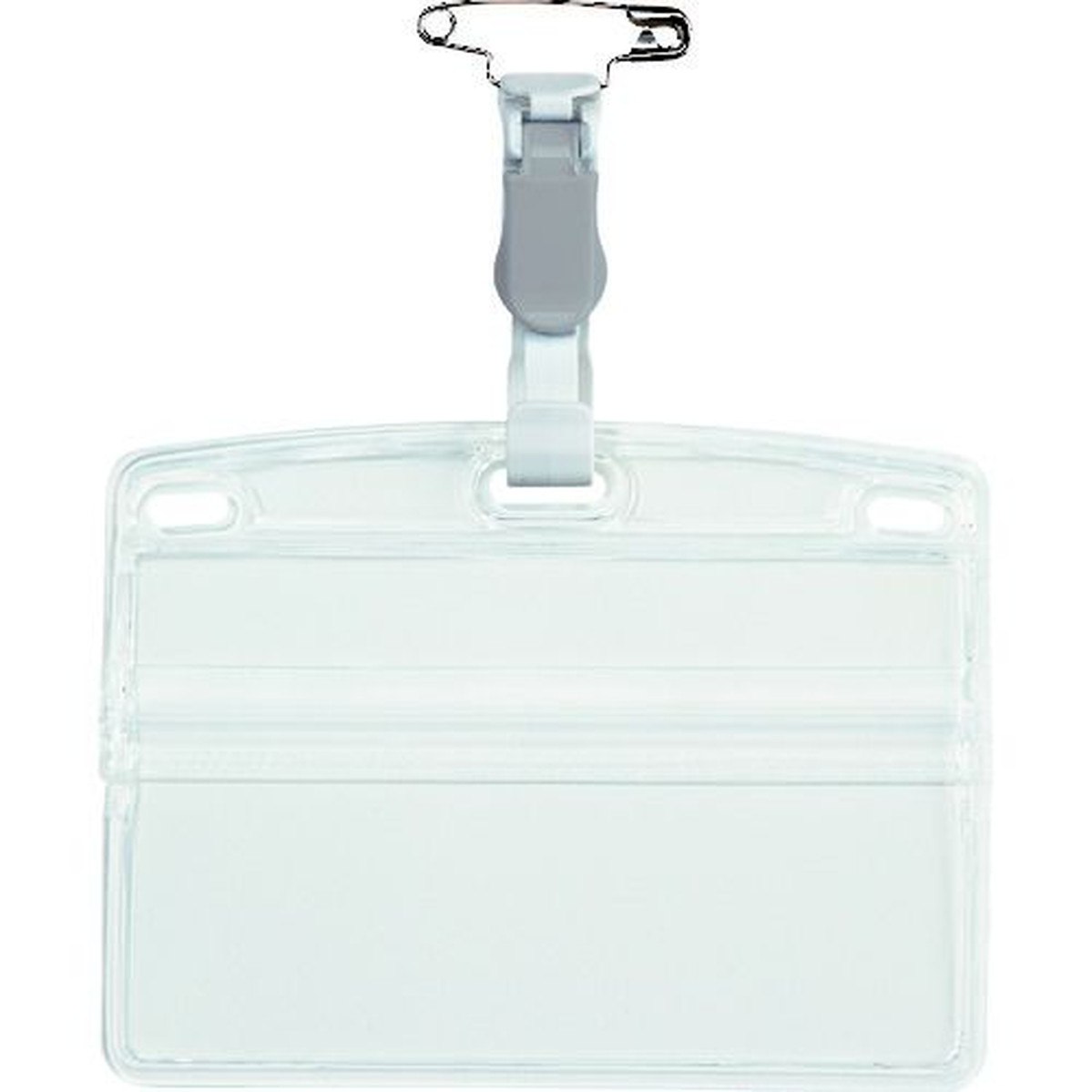 OP　タッグ名札　プラクリップ両用　名刺サイズ　10枚　灰　1袋 (NT2GY)