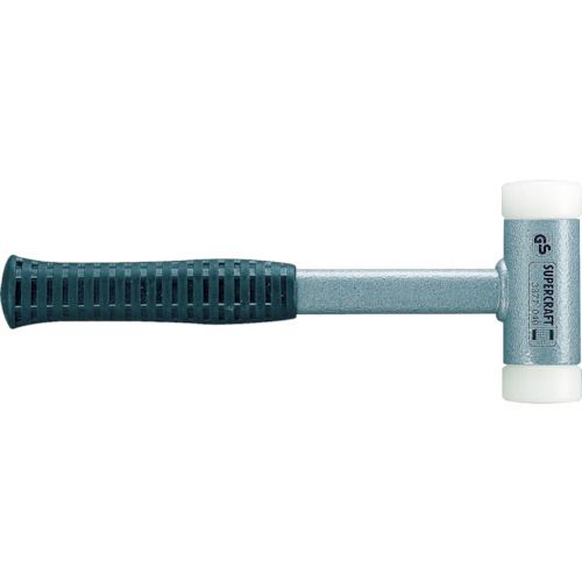 HALDER　スーパークラフトハンマー　スティール製ハンドル付ナイロン白　頭径5　1本 (3377.050)