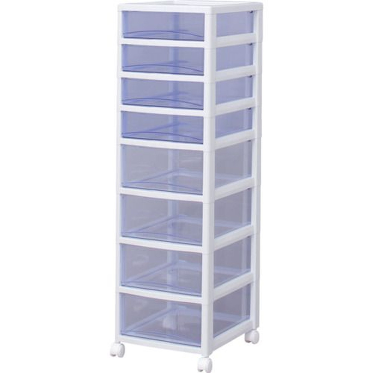 IRIS　221277　スーパークリアチェスト　ホワイト／クリアブルー　浅4段深4段タイプ　1台 (SCE440BL)