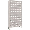 TRUSCO スチールラック 軽量棚875X300X1800スチール引出小X54大X6 ネオグレー 1台 (63V812A9B2)