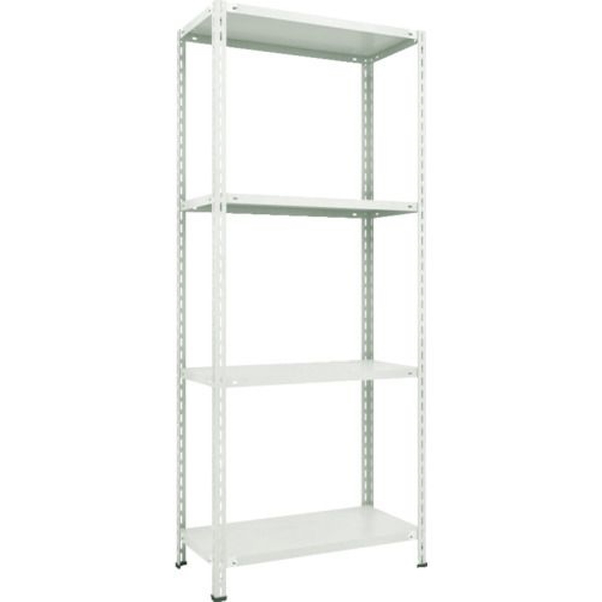 TRUSCO　スチールラック　軽量棚　中棚ボルトレス型　875X300X2100　4段　ネオグレー　1台 (L73V14)